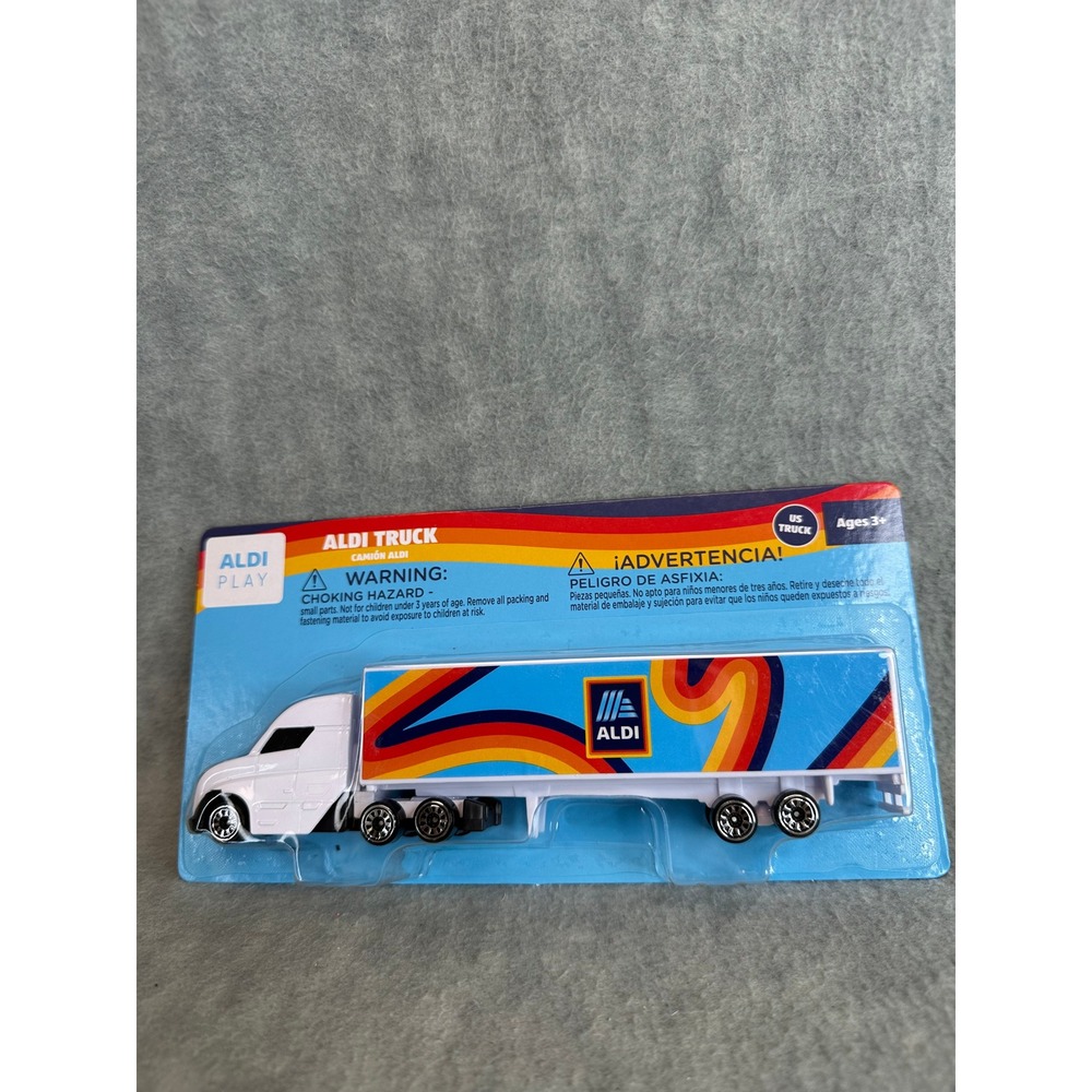 Aldi Play US Truck White Semi‎ Trailer Toy Diecast Collectible Rainbow Logo New